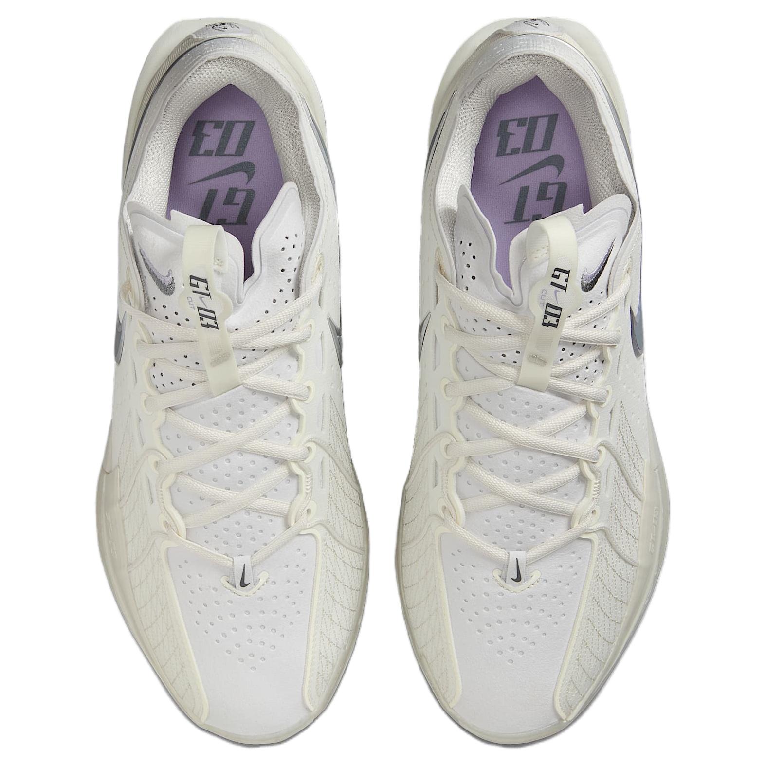 Nike G.T. Cut 3 Slip Resistant Abrasion Resistant Low top Basketball Shoes Unisex White