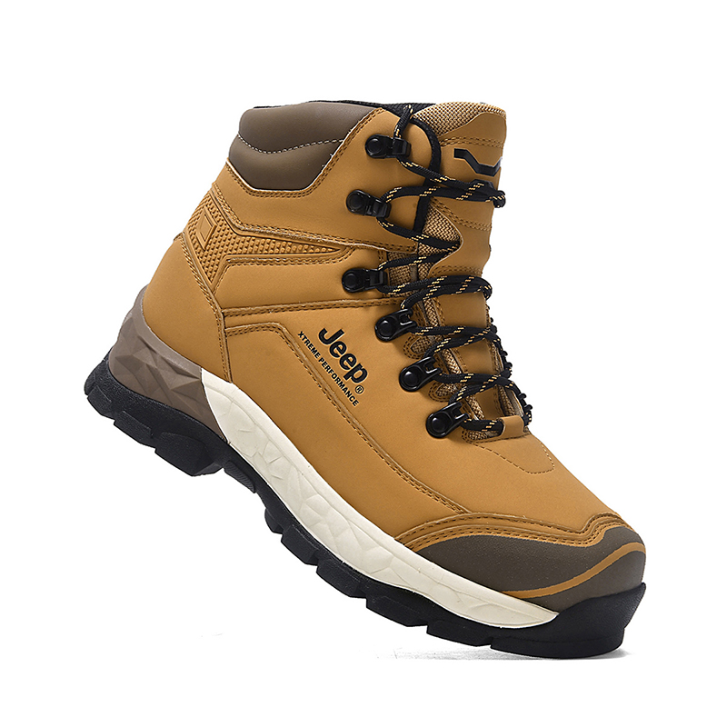 Jeep Cow Split Leather Versatile Cushioning Abrasion Resistant Cushioning, Wear Resistant High top Hiking Shoes Men’s