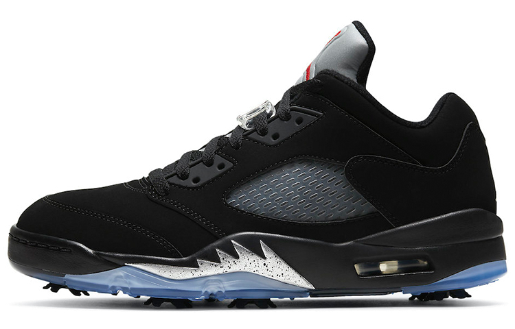 Jordan Air Jordan 5 Low Golf \"Black Metallic\" Synthetic leather, simple and comfortable, shock-absorbing and non-slip, low-top, retro basketball shoes, men's black silver