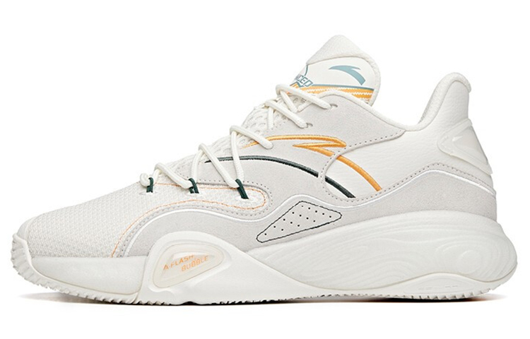 Anta A Flash Bubble 1.0 Slip Resistant Abrasion Resistant Low top Performance Basketball Shoes Men's White Gray