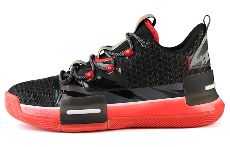 PEAK Flash Cushioning, Wear Resistant Low top Basketball Shoes Men’s Black Red