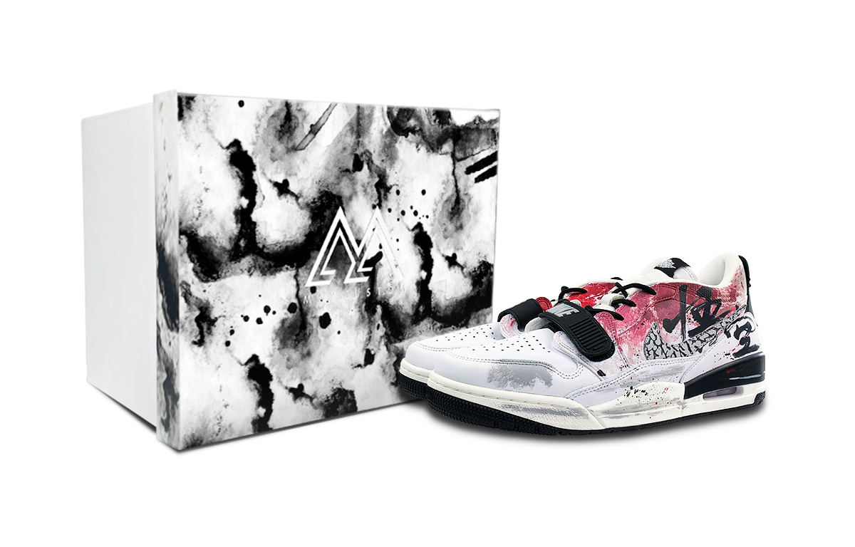Jordan Legacy 312 Slip Resistant Abrasion Resistant Low top Vintage Basketball Shoes Men's Black White Red