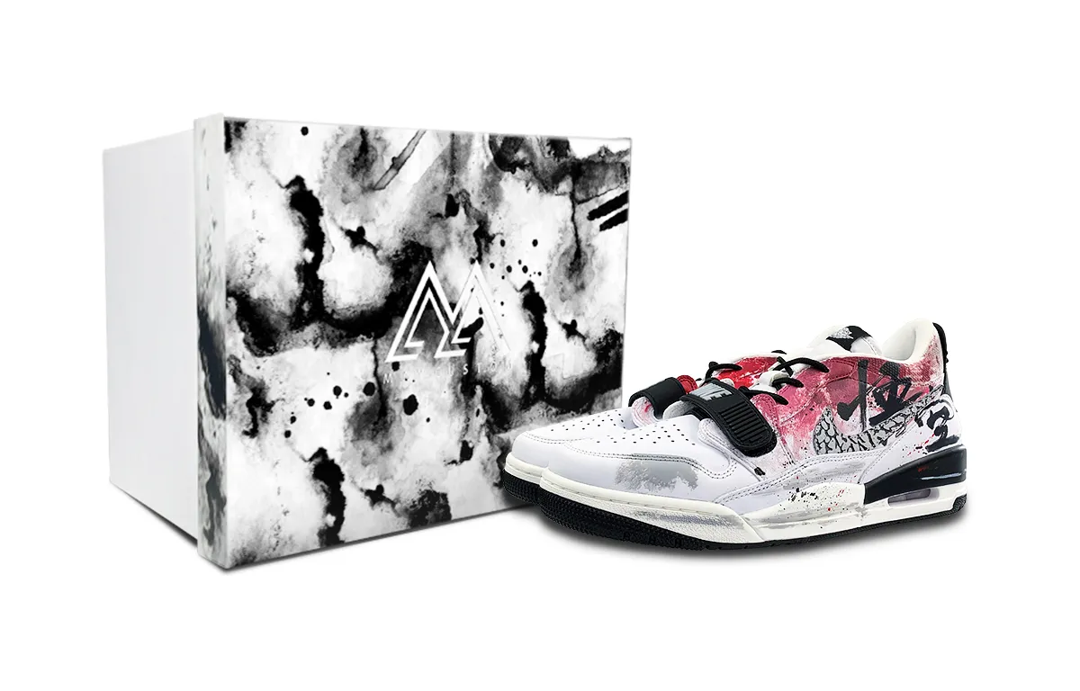 Jordan Legacy 312 Slip Resistant Abrasion Resistant Low top Vintage Basketball Shoes Men's Black White Red