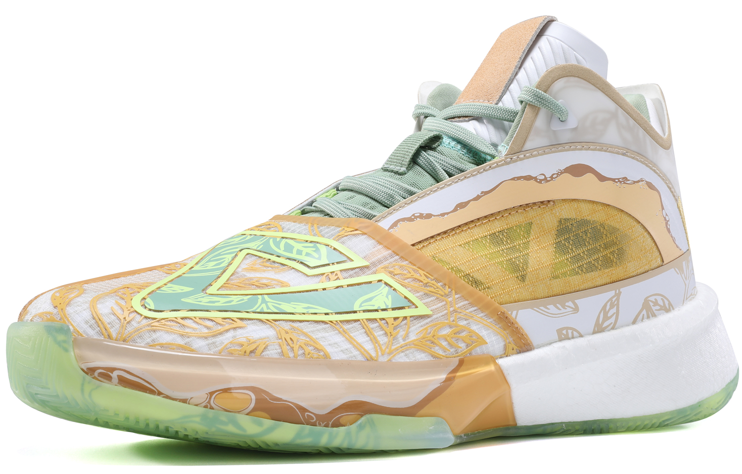 PEAK Surfing The Big Triangle 1.0 Basketball Shoes Men’s High Top Yellow/White
