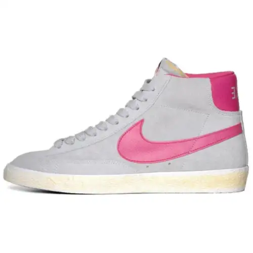 Nike Blazer High Slip Resistant Abrasion Resistant Mid top Skateboard Shoes Men's Gray Pink