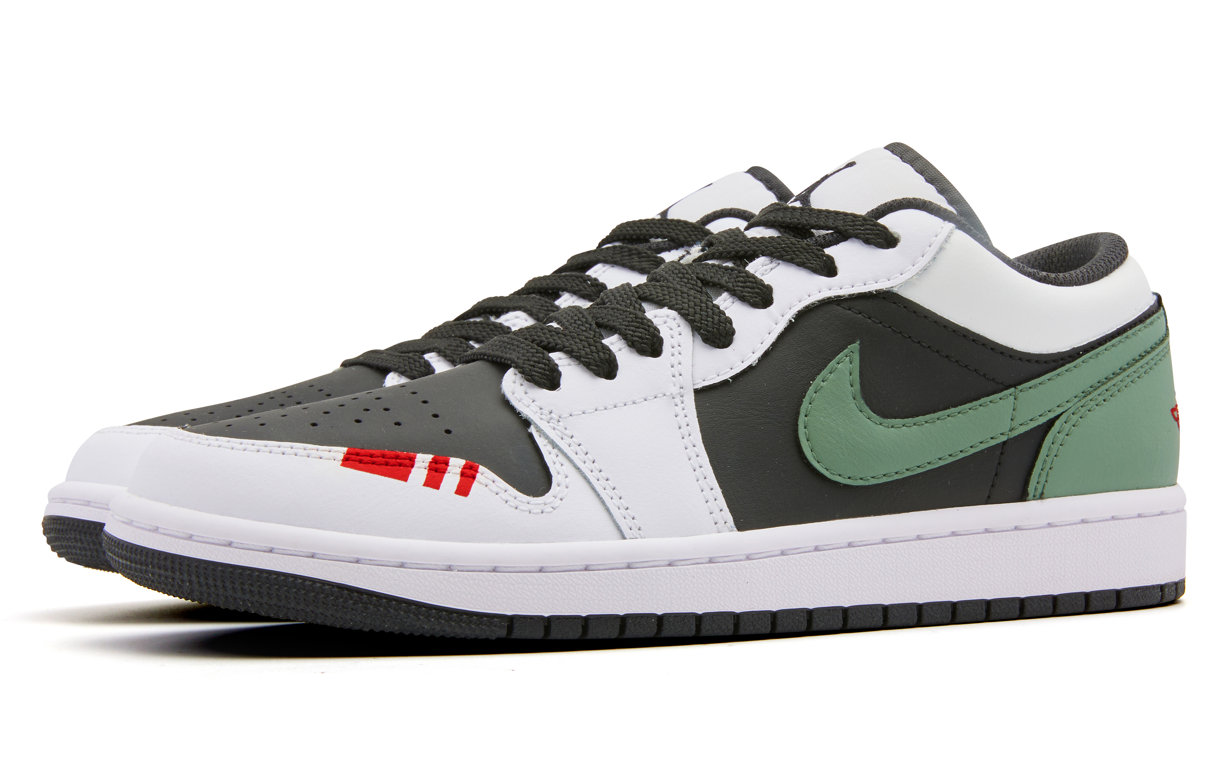 Jordan Air Jordan 1 Low Leather Cushioning Slip Resistant Low top Vintage Basketball Shoes Men’s White Green