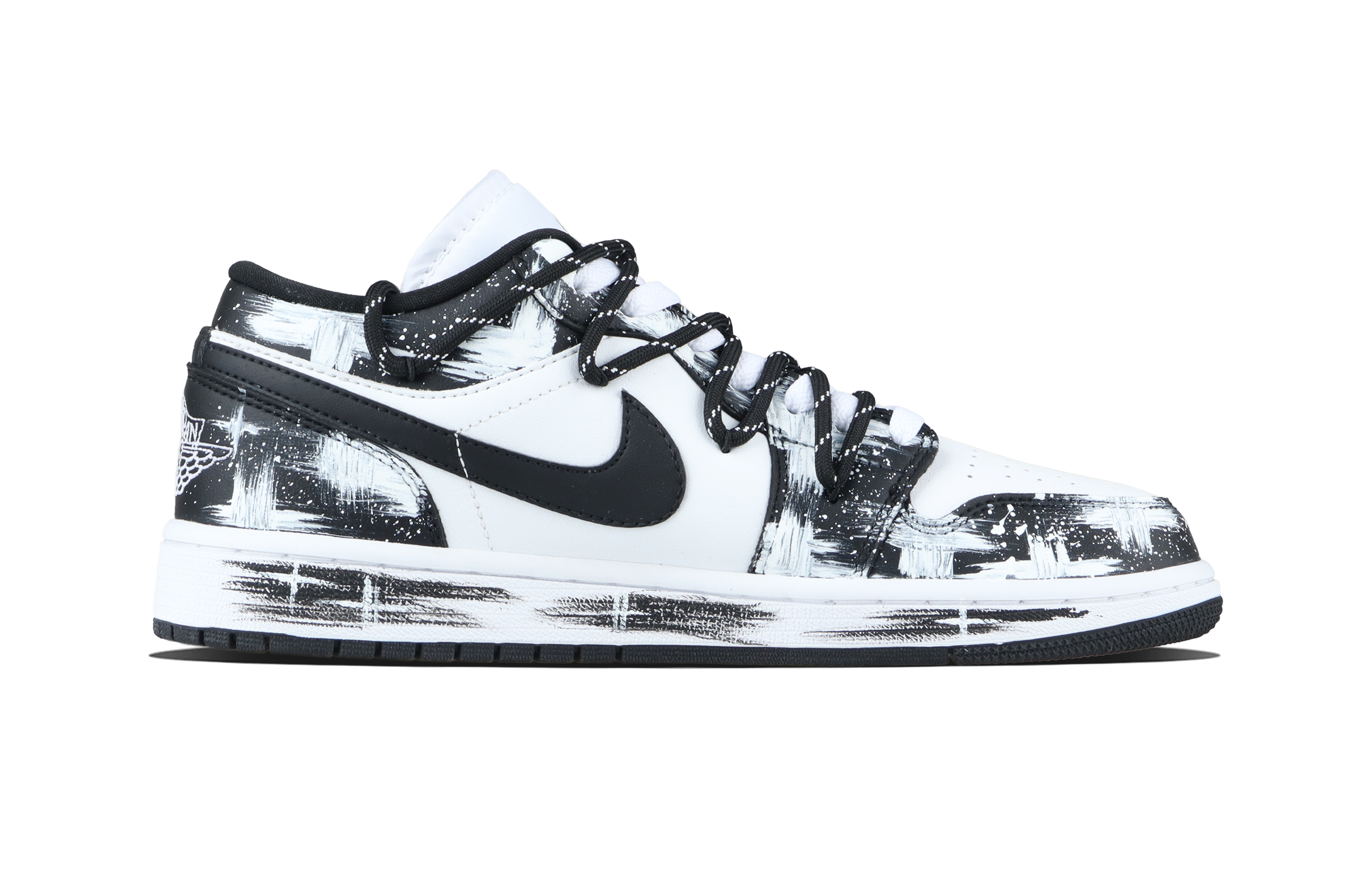 Jordan Air Jordan 1 Cross Star Box Low top Vintage Basketball Shoes Unisex Black White