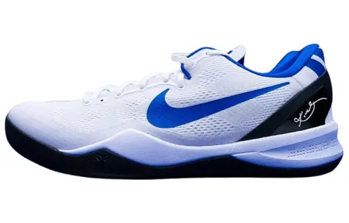 Nike Kobe 8 Protro comfortable anti-slip anti-slip low-top basketball shoes men's white blue