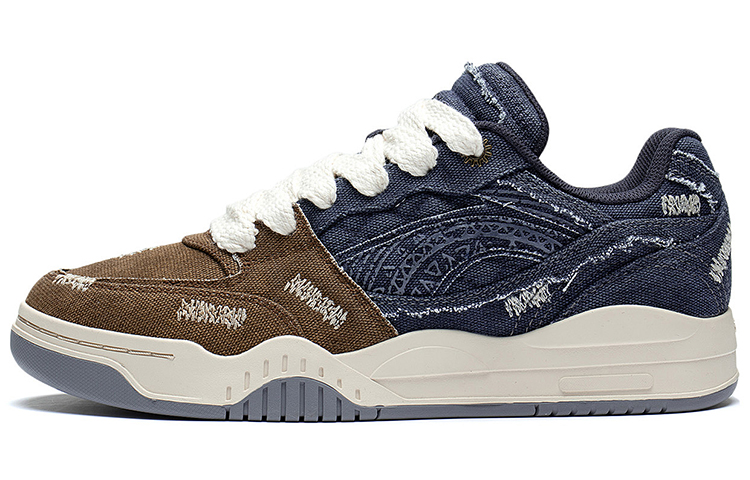 Li Ning Yuebai Denim Abrasion Resistant Breathable Abrasion Resistant Breathable Low top Skateboard Shoes Men's