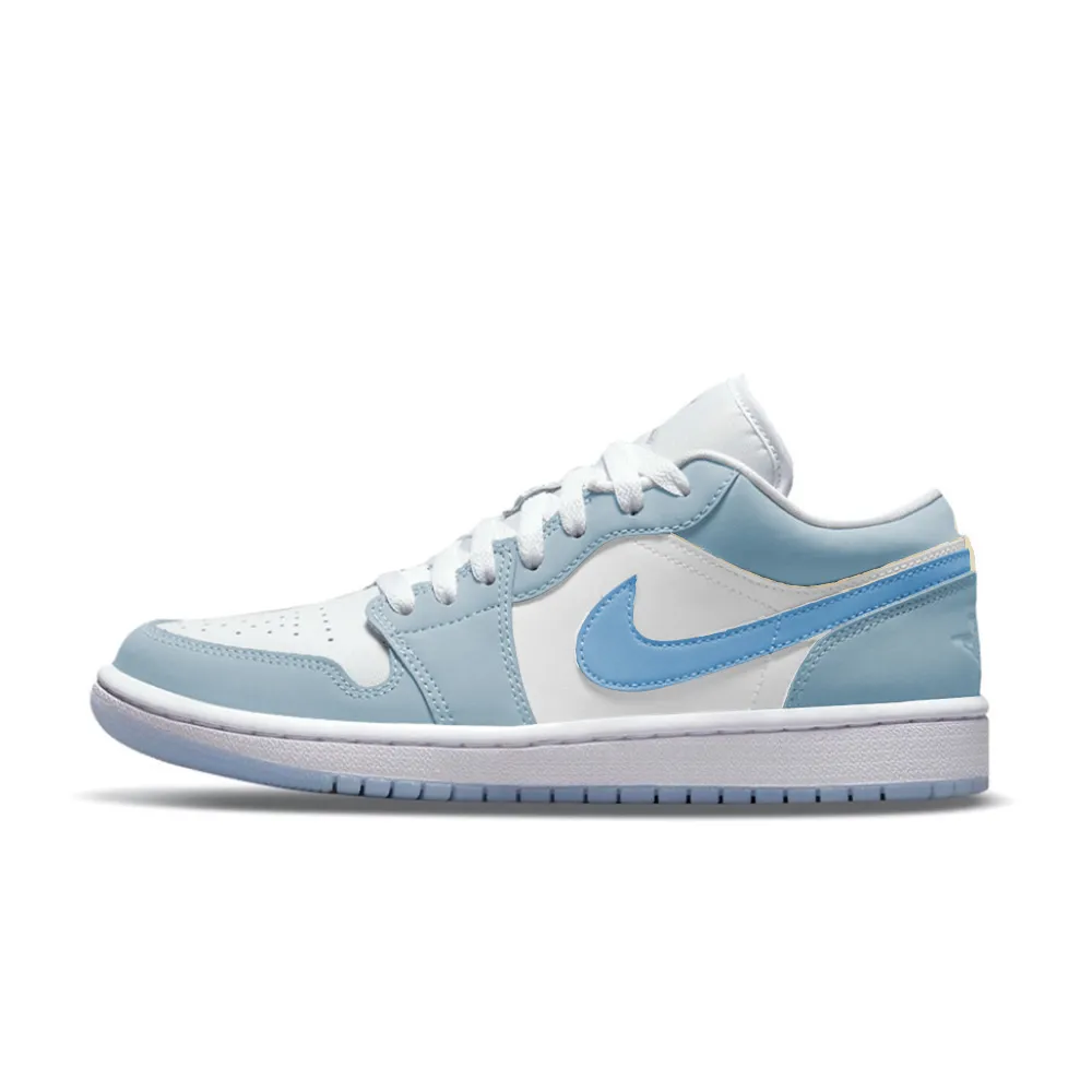 Jordan Air Jordan 1 Cushioning Slip Resistant Abrasion Resistant Low top Vintage Basketball Shoes Women's Blue White