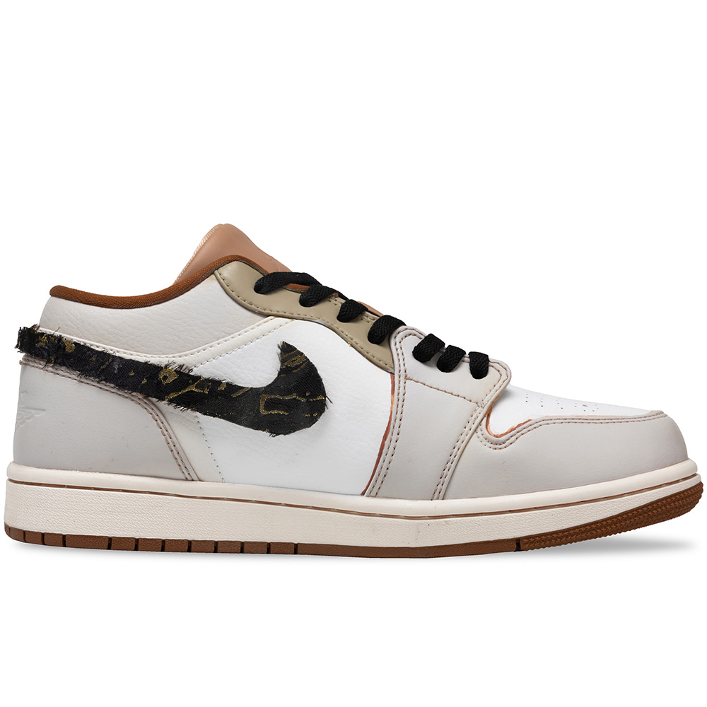 Jordan Air Jordan 1 Vintage Basketball Shoes Men’s Low Top Beige Gray White
