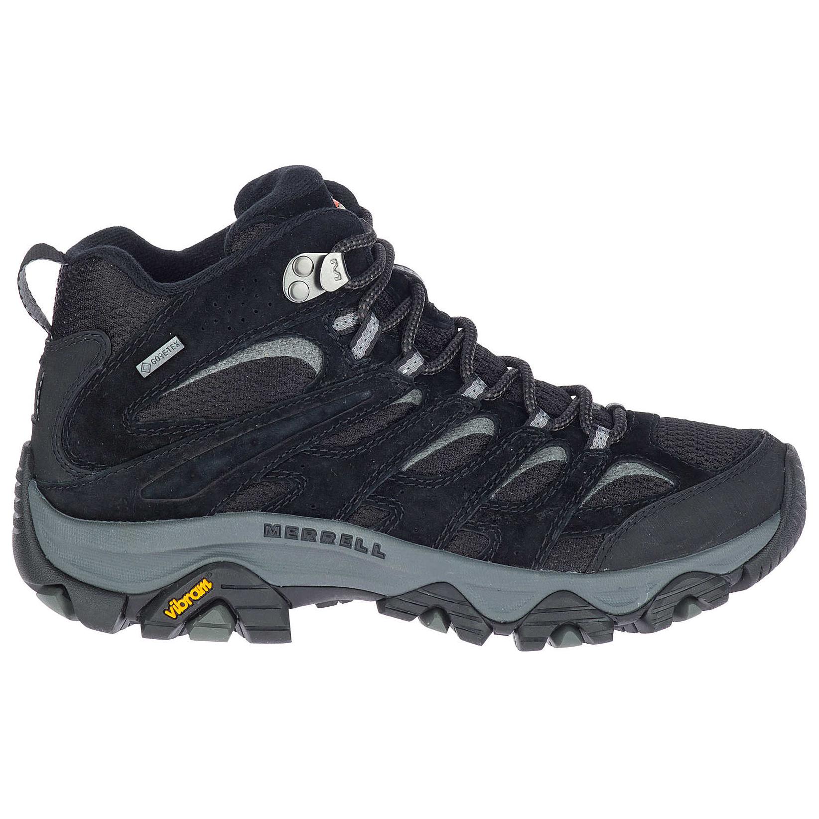 MERRELL MOAB 3 Slip Resistant Abrasion Resistant Waterproof And Breathable Grip Mid top Hiking Shoes Women’s Black
