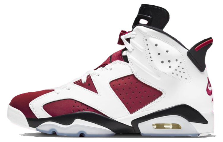 Jordan Air Jordan 6 retro carmine comfortable high top retro basketball shoes men and women same style white red rouge 2021 version