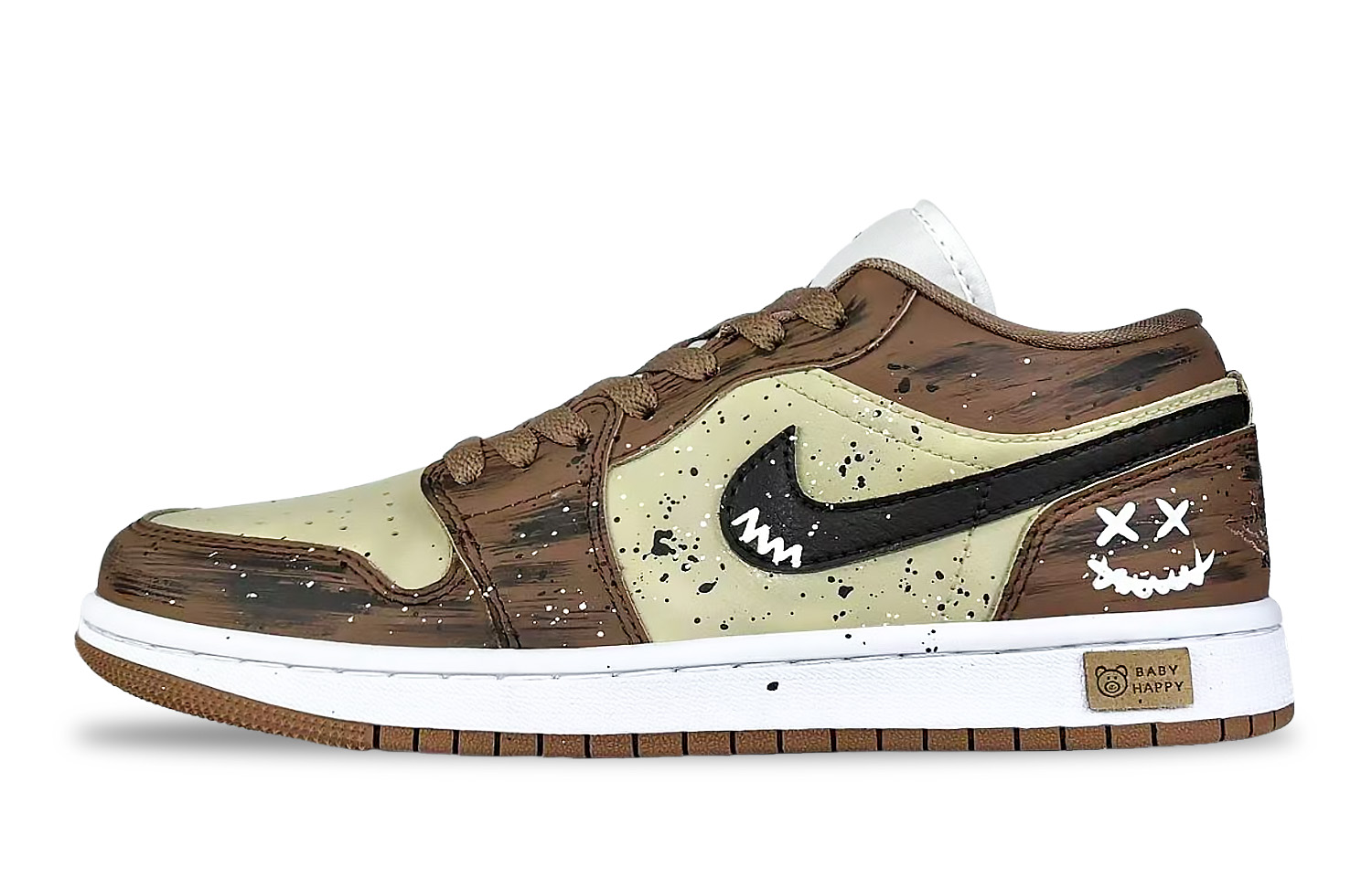 Jordan Air Jordan 1 Lucifer Abrasion Resistant Abrasion Resistant Low top Vintage Basketball Shoes Unisex Brown