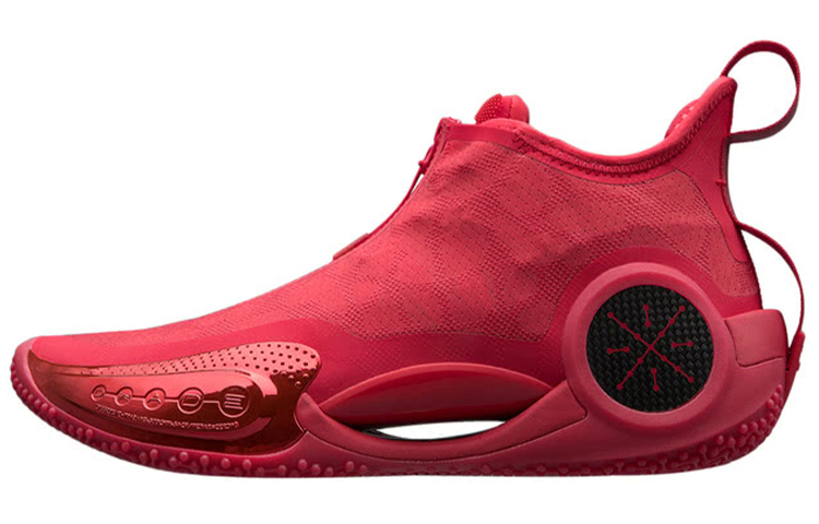 LiNing Li Ning WOW 9 Home Fabric Synthetic Leather TPU Shock Absorbing Anti-Slip Wear Resistant Wrapping Support Mid-top Basketball Shoes Men's Cinnabar Red