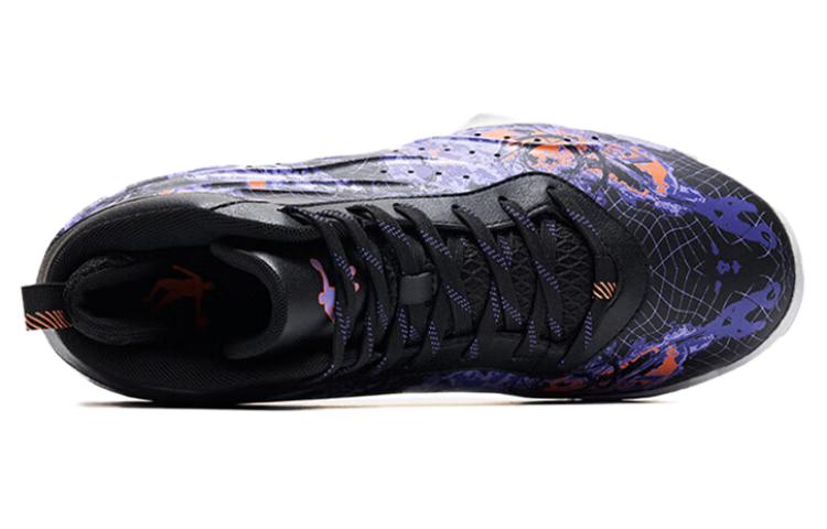 QIAODAN Slip Resistant Abrasion Resistant Mid top Basketball Shoes Men’s Purple Black