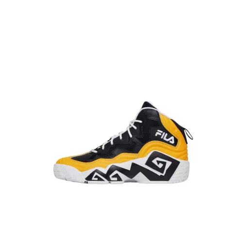 FILA MB Free Guard Synthetic Leather, Leather High top Basketball Shoes Men's Yellow