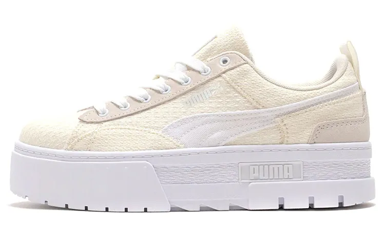 PUMA Mayze Patchwork Thick Sole Retro Casual Skateboarding Shoes White Women's