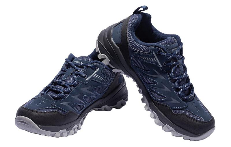 TOREAD Comfortable Slip Resistant Abrasion Resistant Low top Hiking Shoes Men’s Blue Black