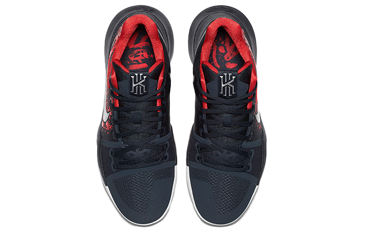 Мужские кроссовки Nike Kyrie 3 (черно-красный) — Чёрный / красный — фото 4