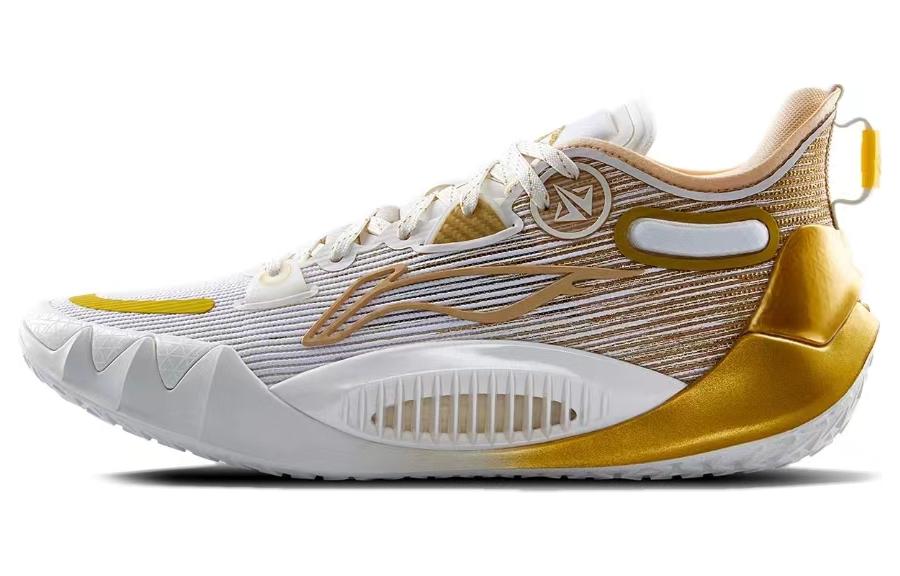 Li Ning JB1 Basketball Shoes Men's Low Top White Gold