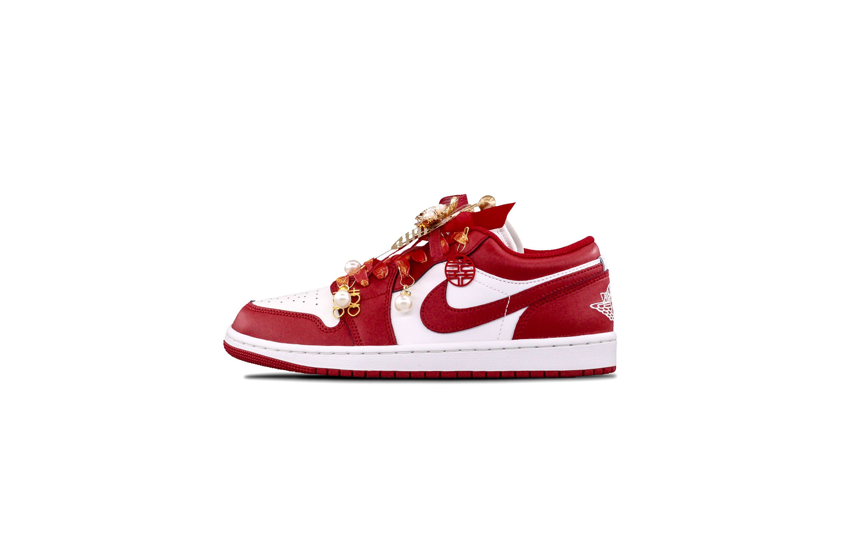 Jordan Air Jordan 1 Liberation Toe Abrasion Resistant Low top Vintage Basketball Shoes Unisex Red