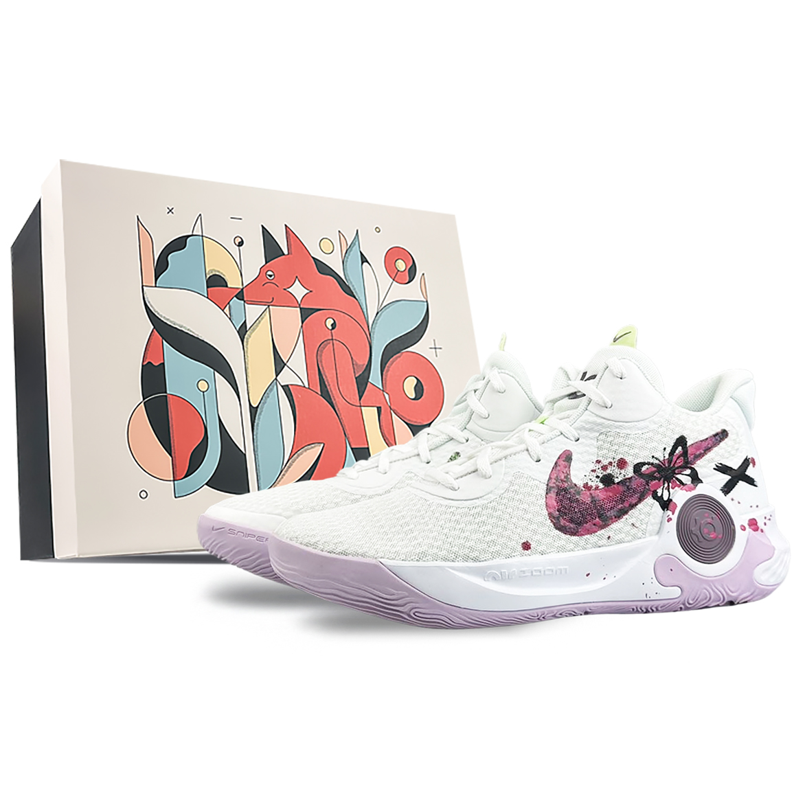 Nike KD Trey 5 X Cushioning Mid top Vintage Basketball Shoes Unisex Red White