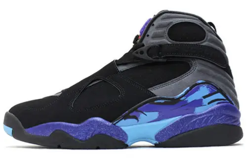 Jordan Air Jordan 8 Retro Aqua OG All-Star High Top Retro Basketball Shoes Men's Black Purple 2015