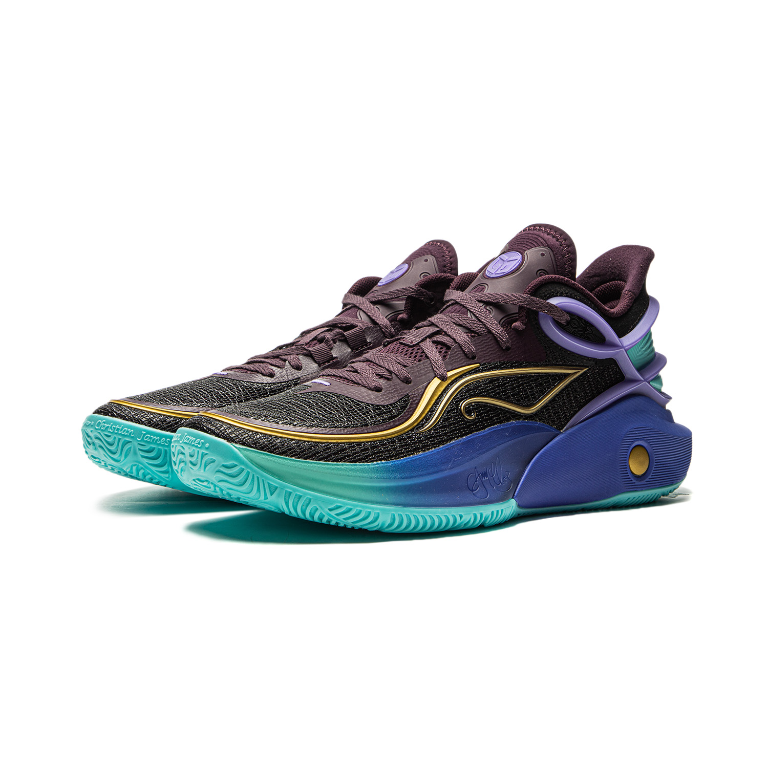 Li Ning CJ 3 Cushioning Slip Resistant Abrasion Resistant Lightweight Rebound Low top Basketball Shoes Men’s Black Blue