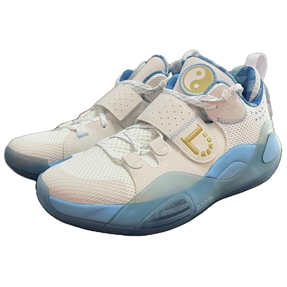 Li Ning Cushioning Slip Resistant Abrasion Resistant Mid top Basketball Shoes Men’s Blue