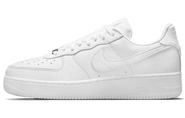 Nike Air Force 1 Craft \"Snakeskin\" Leather Snake Pattern Anti-slip Shoes Anti-Shock Absorbing and Wear Resistant Low Top Shoes Men and Women White