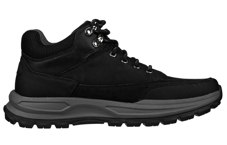 Skechers Zeller Bazemore Textile, Leather Outdoor Mid top Hiking Shoes Men’s Black