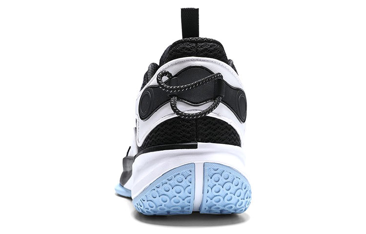PEAK Leather Cushioning Slip Resistant Abrasion Resistant Lightweight Low top Basketball Shoes Men's Black White
