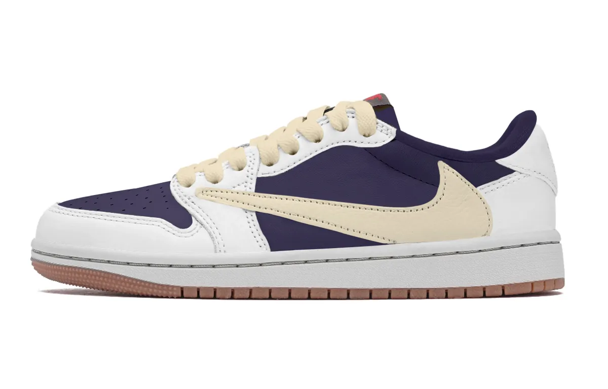 Travis Scott x Jordan Air Jordan 1 Travis Scott X AJ1 Collaboration 7.0 Cushioning Abrasion Resistant Low top