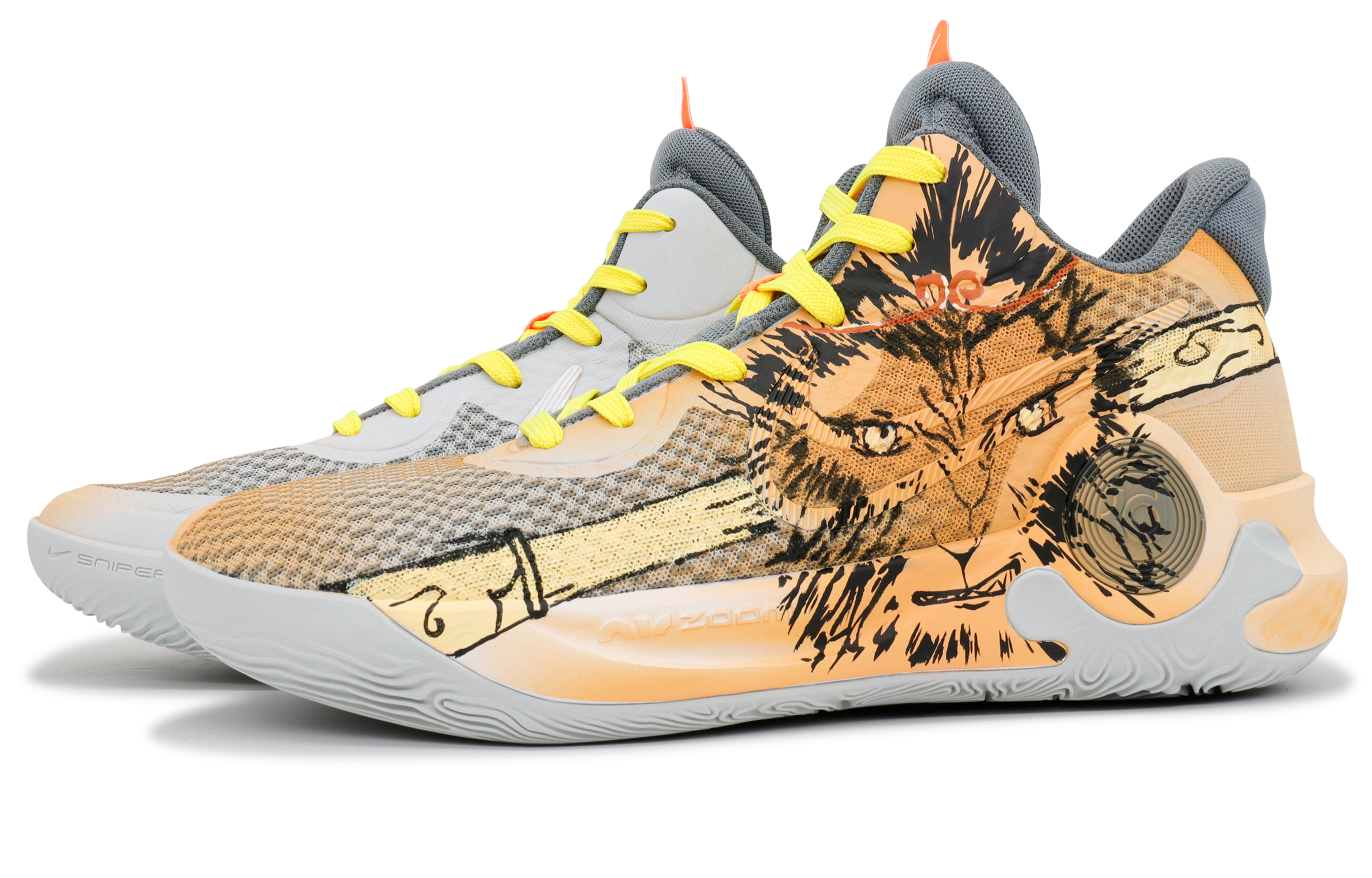 Nike Trey 5 Goku Legend Abrasion Resistant Cushioning Mid top Basketball Shoes Unisex Orange