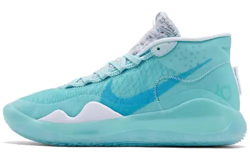 Nike KD 12 Blue Gaze Durant Fashionable and Versatile Breathable and Lightweight Mid-top Practical Basketball Shoes Men and Women Same Style Ning Blue