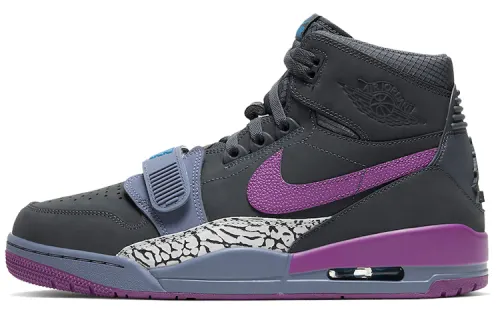 Jordan Legacy 312 High Top Retro Basketball Shoes Men's Gray Purple Stitching