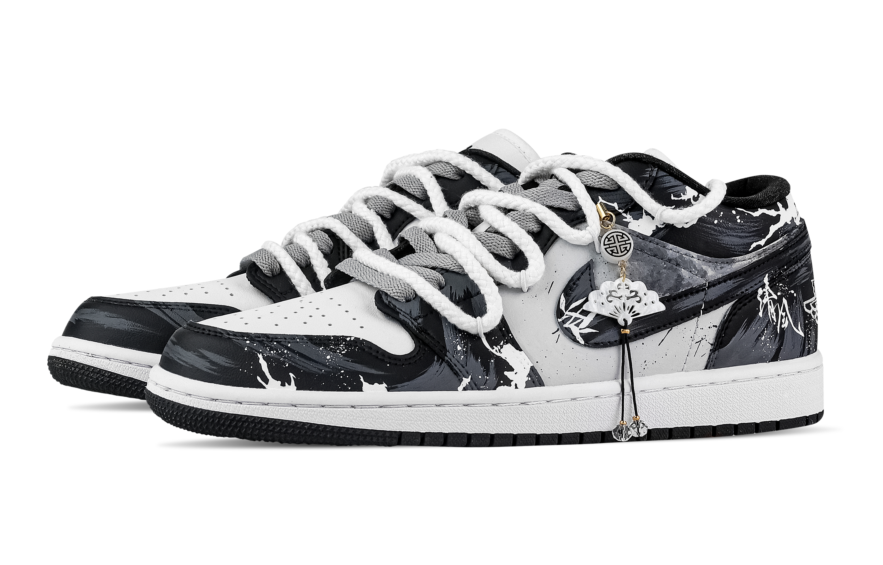 Jordan Air Jordan 1 Gentle Breeze Caresses The Surface. Abrasion Resistant Low top Vintage Basketball Shoes Unisex
