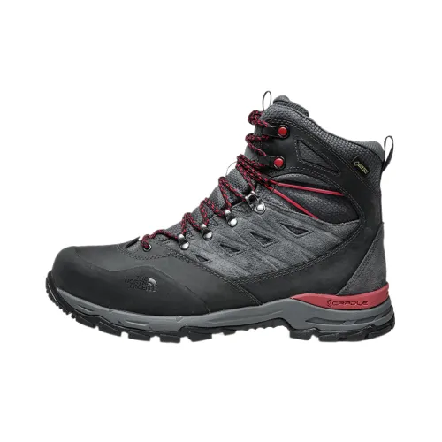 THE NORTH FACE GORE TEX Waterproof Grip High top Mountaineering Shoes Men's Dark Gray Red