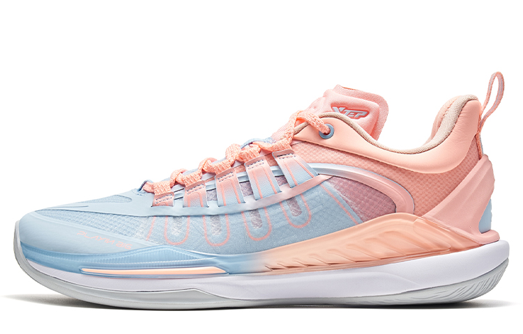 XTEP Light Feather 4 V2 Basketball Shoes Men’s Low Top Blue/Pink