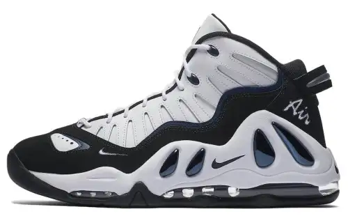 Nike Air Max Uptempo 97 White Black College Navy High Top Retro Basketball Shoes Men's Black and White