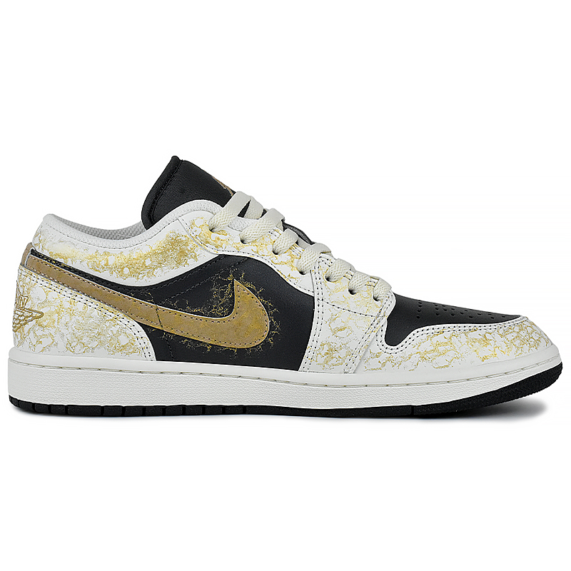 Jordan Air Jordan 1 Abrasion Resistant Low top Vintage Basketball Shoes Men’s Black White