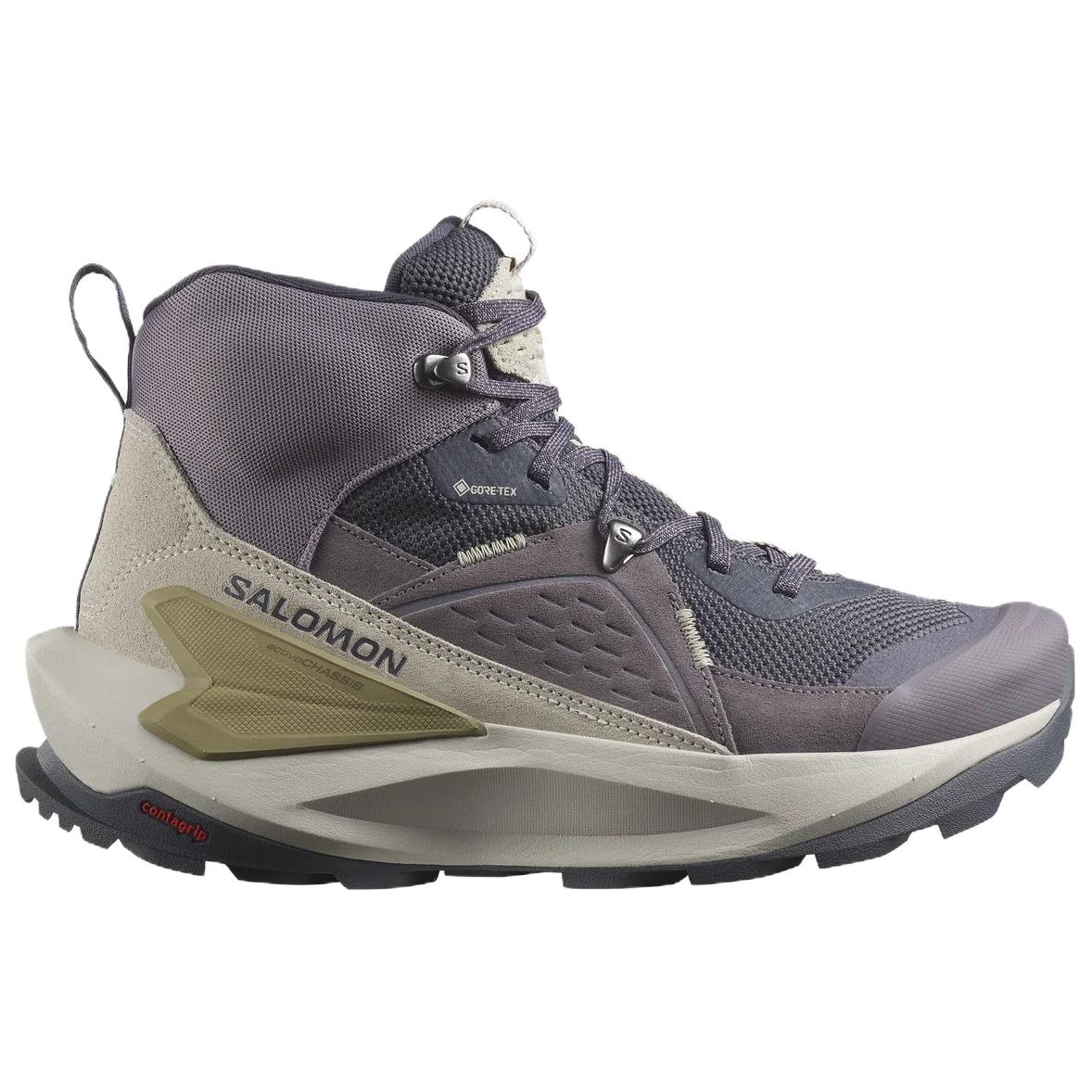 SALOMON Elixir Slip Resistant Abrasion Resistant Mid top Hiking Shoes Women’s Purple Gray