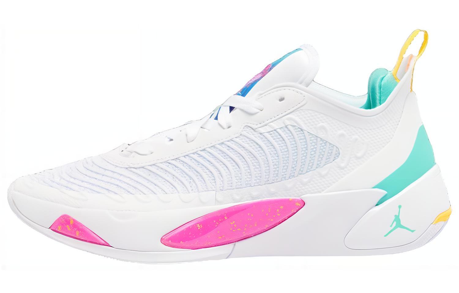Jordan Luka 1 Doncic 1st generation round head lace-up shock-absorbing wear-resistant rebound low-top practical basketball shoes men's white green