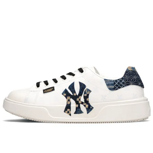 MLB Chunky Classic Slip Resistant Slip Resistant Low top Skateboard Shoes Unisex White Blue