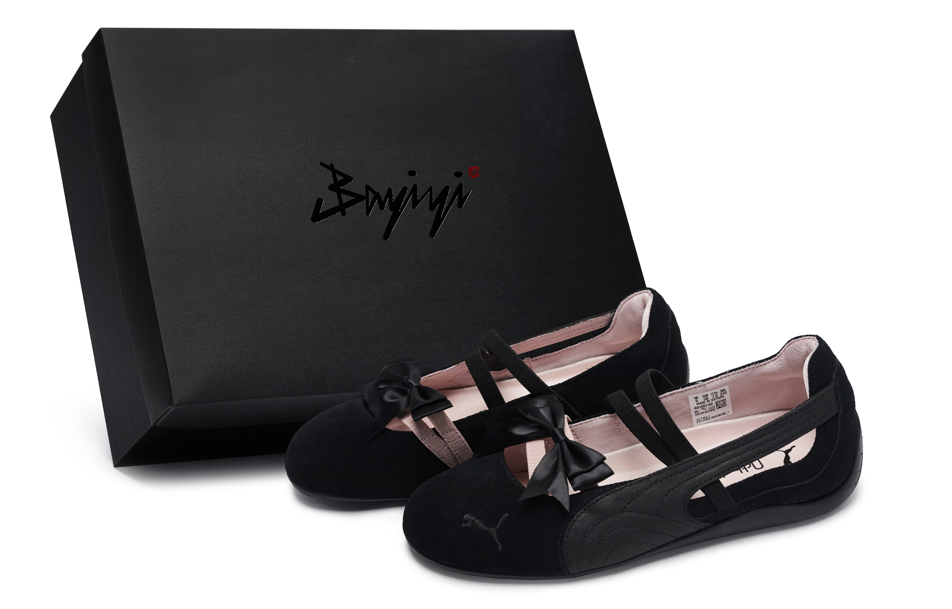 PUMA Speedcat Collection 811 Manufacturing, Black Butterfly, Special Shoe Box Low top Training Shoes Women’s Black Pink