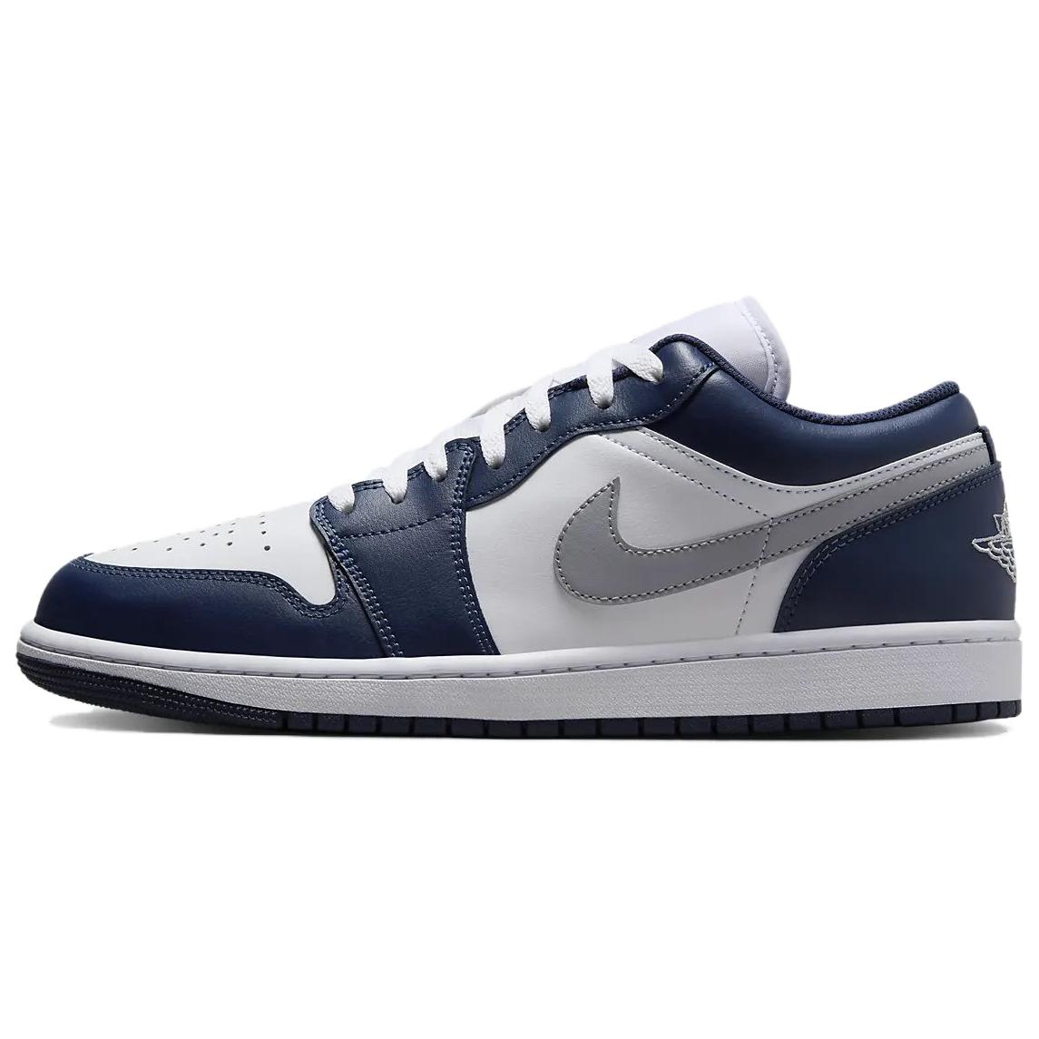 Jordan Air Jordan 1 comfortable and fashionable non-slip low-top retro basketball shoes men's white and blue