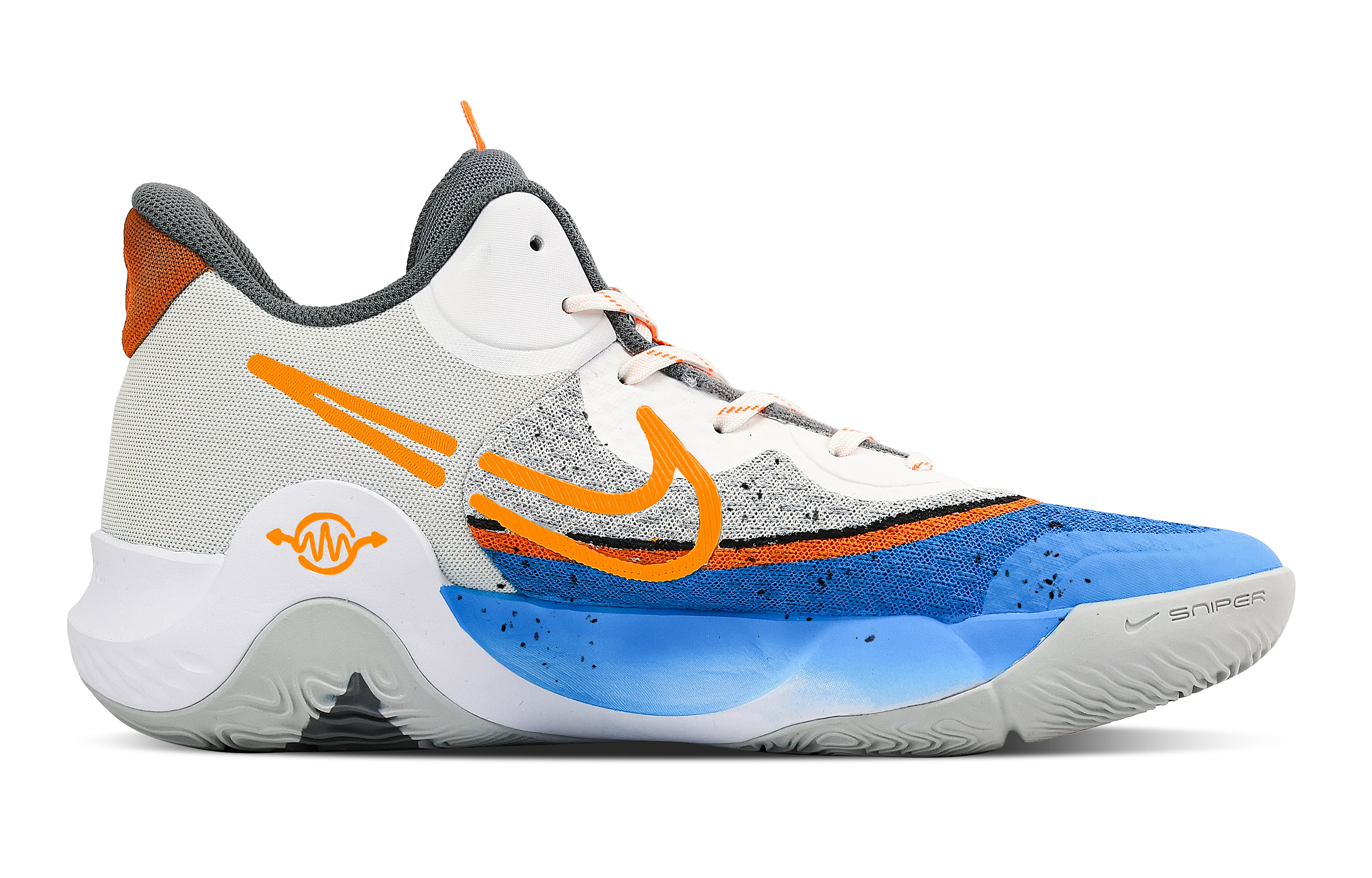 Nike KD Trey 5 IX Basketball Shoes Unisex Mid Top Blue/Orange/White