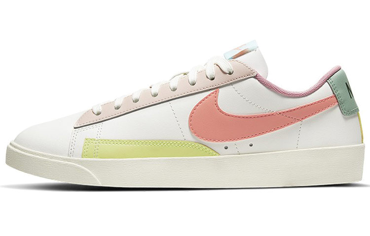 Женские кеды Nike Blazer LE (бело-розово-желтые) — 帆白/椰奶色/狂喜深红 — фото 1