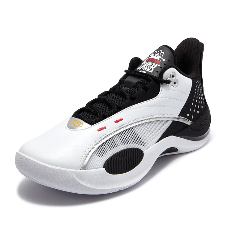 361° Cushioning Slip Resistant Abrasion Resistant Low top Basketball Shoes Men’s White Black